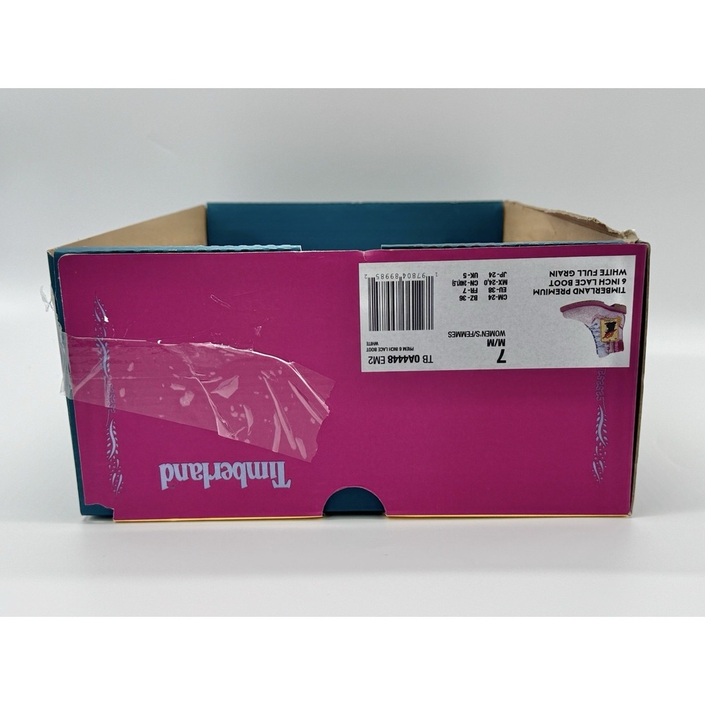 Timberland Women's Premium 6 Inch Boot White Pink Embroidered Size 7 TB0A4448 - Picture 8 of 9